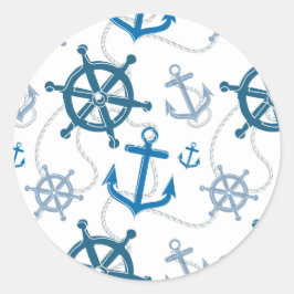 Nautical mönster runt klistermärke
