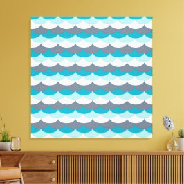 Nautical Mönster Seashells Canvastryck