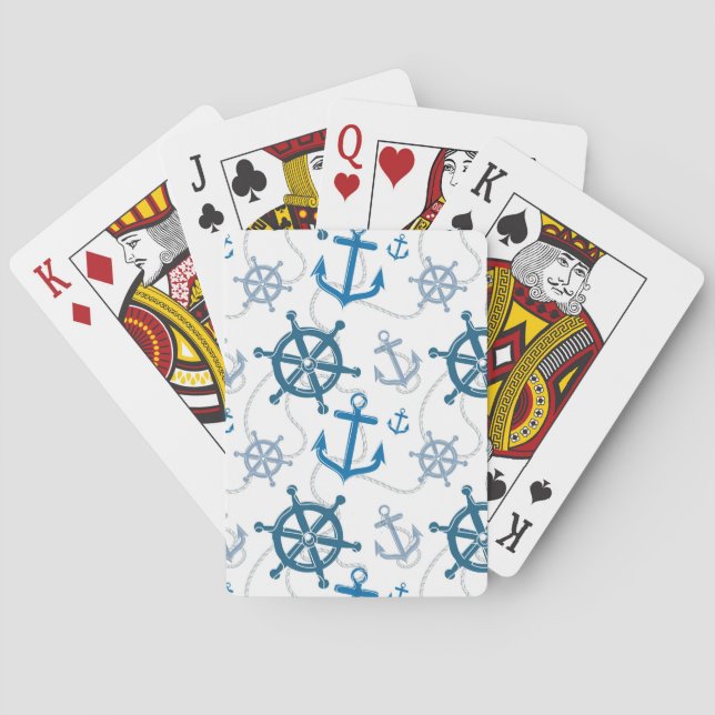 Nautical mönster spel kort (Baksidan)