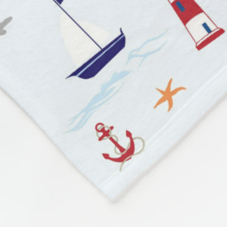 Nautical Mönster Throw Blanket Fleecefilt