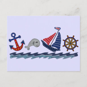 Nautical Mönster Vykort