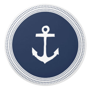 Nautical Navy Anchor och Rope Braid Knopp