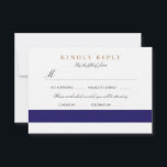 Nautical Navy Bar Mitzvah-svar OSA Kort<br><div class="desc">Guld- och marinblå nautisk tema ankare och randigt mönster av Shelby Allison.</div>