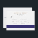 Nautical Navy Bar Mitzvah-svar OSA Kort<br><div class="desc">Guld- och marinblå nautisk tema ankare och randigt mönster av Shelby Allison.</div>