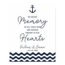 Nautical Navy Blå In loving Memory-utskrift