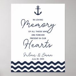 Nautical Navy Blå In loving Memory-utskrift Poster
