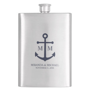Nautical Navy Blue Anchor Bröllop Fickplunta
