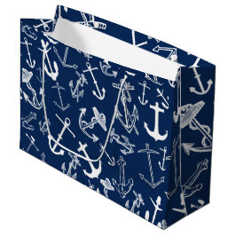 Nautical Navy Blue Anchor Mönster