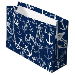 Nautical Navy Blue Anchor Mönster