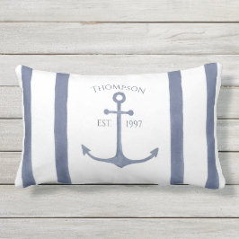 Nautical Navy Blue Anchor Personalized Pillow Lumbarkudde