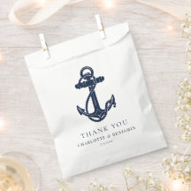 Nautical Navy Blue Anchor Personligt bröllp