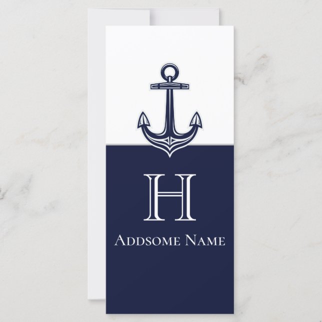 Nautical Navy Blue Anchor Renter regler (Framsida)
