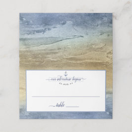 #Nautical Navy Blue Guld Watercolor Event Bröllop Placeringskort