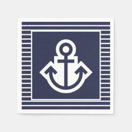 Nautical Navy och White Anchor Napkins Pappersservett