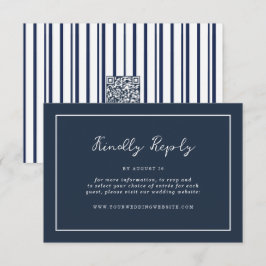 Nautical Navy Stripe Online RSVP Enclosure Card Tilläggskort