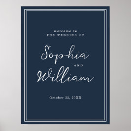 Nautical Navy Wedding Welcome Sign Poster