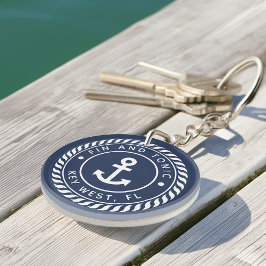 Nautical Navy & White Anchor Boat Namn