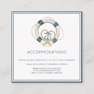 Nautical Navy & White Hotellboende Kort