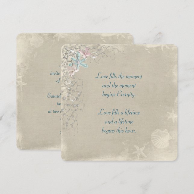 Nautical Net Wedding bjudande Inbjudningar (Fram/baksida)