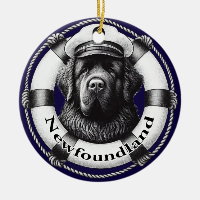 Nautical Newf Circle Ornament (Framsidan)