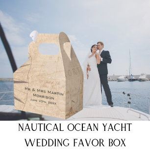 Nautical Ocean Yacht Bröllop Presentaskar