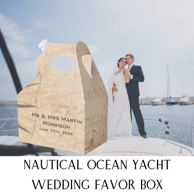 Nautical Ocean Yacht Bröllop Presentaskar (Nautical Ocean Yacht Wedding Favor Box)