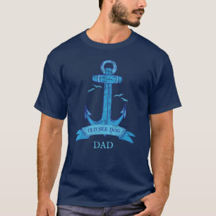 Nautical Old Sea Hund Weasted Anchor T Shirt