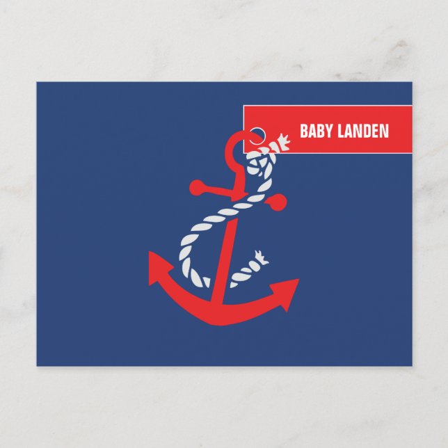 Nautical Önskemål för Baby Card Rådkort (Framsida)