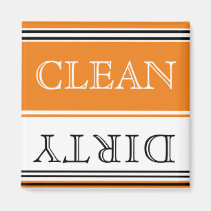 Nautical Orange Dishwasher Dirty Clean Magnet