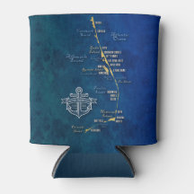 Nautical Outer Banker Karta can Cooler