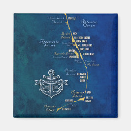 Nautical Outer Banker Karta Magnet