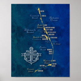 Nautical Outer Banker Karta Poster