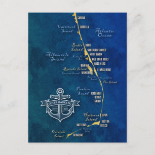 Nautical Outer Banker Karta Vykort