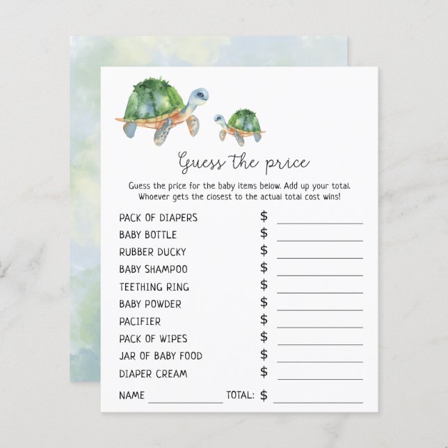 Nautical Party-spel | Prist gissningsspel (Fram/baksida)