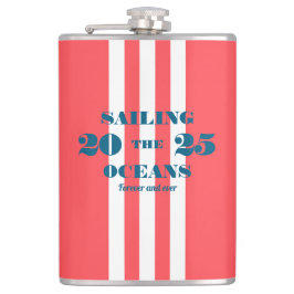 Nautical Party Vinyl Wrapped Flask Fickplunta