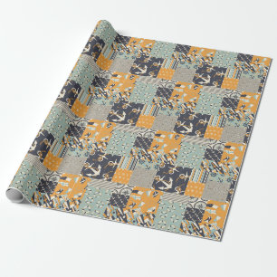 Nautical Patchwork Presentpapper