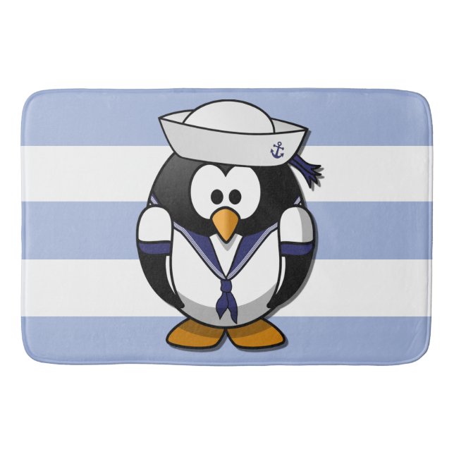 Nautical Penguin Bath Mat Badrumsmatta (Framsidan)