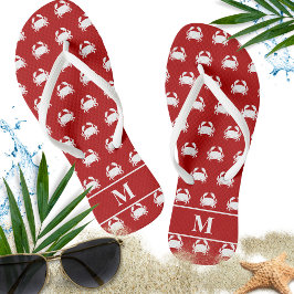 Nautical Personalize för Red and White Crab Mönste