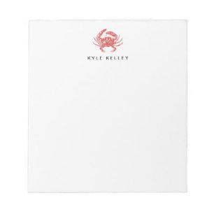 Nautical Personlig Anteckningsblock, Red Crab Anteckningsblock