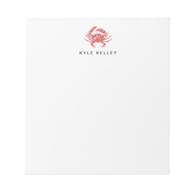 Nautical Personlig Anteckningsblock, Red Crab Anteckningsblock (Framsida)