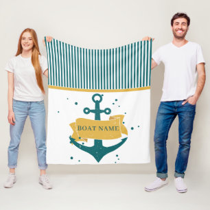 Nautical Personlig Boat Namn Fleecefilt