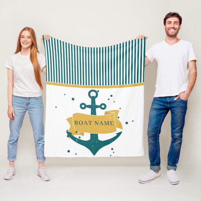 Nautical Personlig Boat Namn Fleecefilt (På plats)