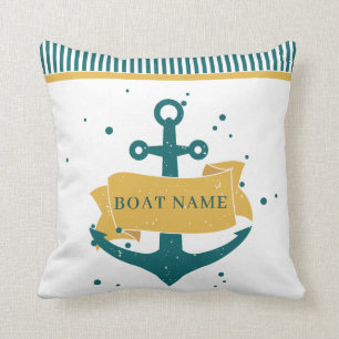 Nautical Personlig Boat Namn Kudde