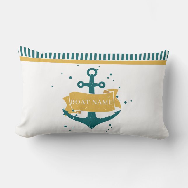 Nautical Personlig Boat Namn Lumbarkudde (Framsida)
