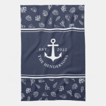 Nautical Personlig Navy Blue Anchor Family