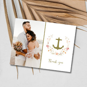 Nautical Photo Beach Wedding Tack Vykort
