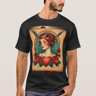 Nautical Pin-Up Girl and Frakt Anchor T Shirt