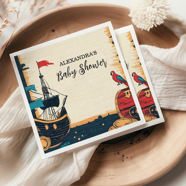 Nautical Pirat Baby Shower Pappersservett (Skapare uppladdad)