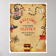 Nautical Pirat Sea Welcome Birthday Treasure