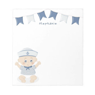 Nautical Pojke Baby Shower Anteckningsblock